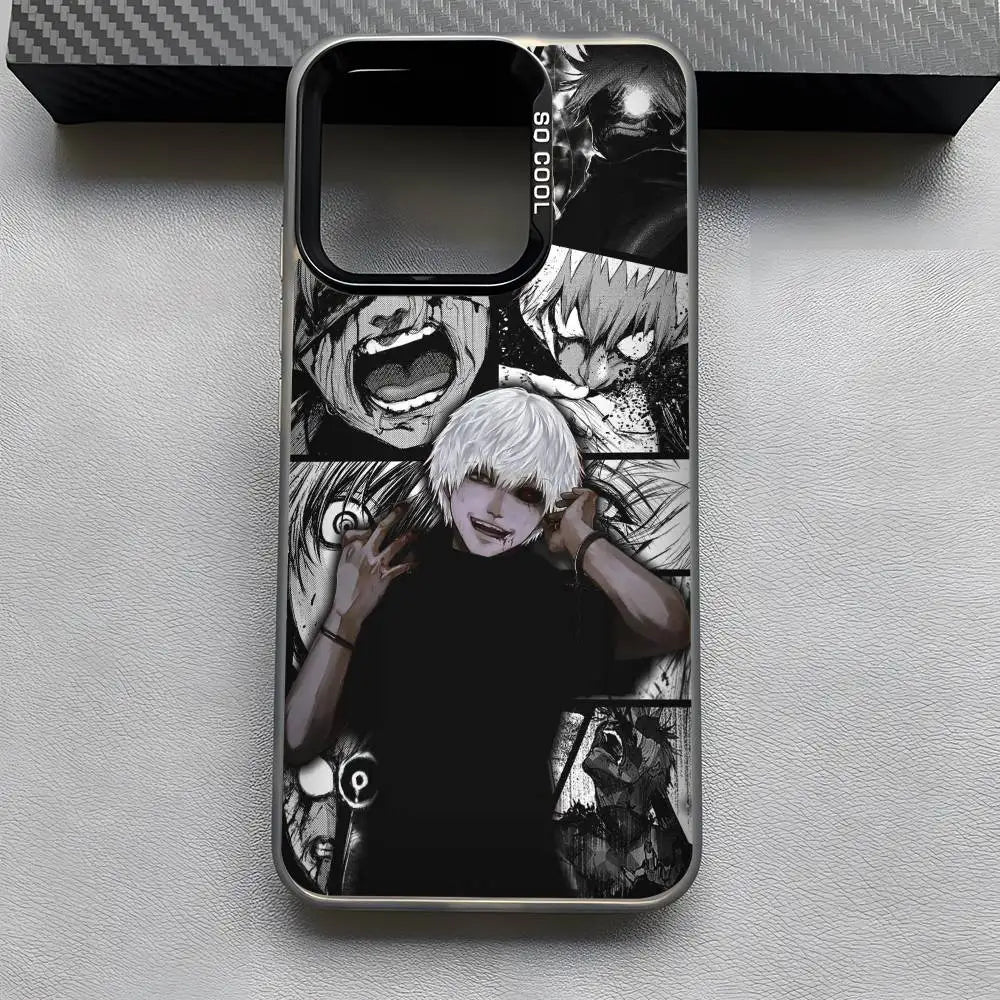 Anime Tokyo C-Choul Phone Case For iPhone 16 15 14 13 12 11 Pro Max Grey Black Phone Covers Matte Laser Metallic Aurora Funda