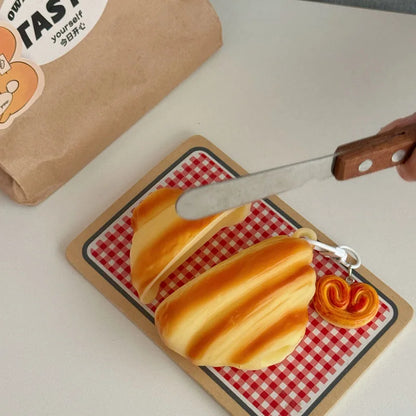 3D Croissant Bread Suitable For Airpods Protective Cover Airpods Pro Headphone Cover Airpods 2 Wireless Bluetooth Airpods 3