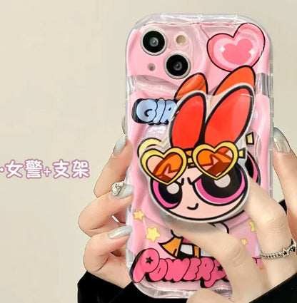 The Powerpuff Girl Cartoon Phone Case For Iphone 15 Pro Max 16 Pro Max Transparent Cute Design Anime Mobile Phone Case Girl Gift