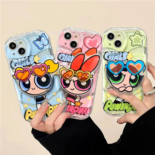 The Powerpuff Girl Cartoon Phone Case For Iphone 15 Pro Max 16 Pro Max Transparent Cute Design Anime Mobile Phone Case Girl Gift