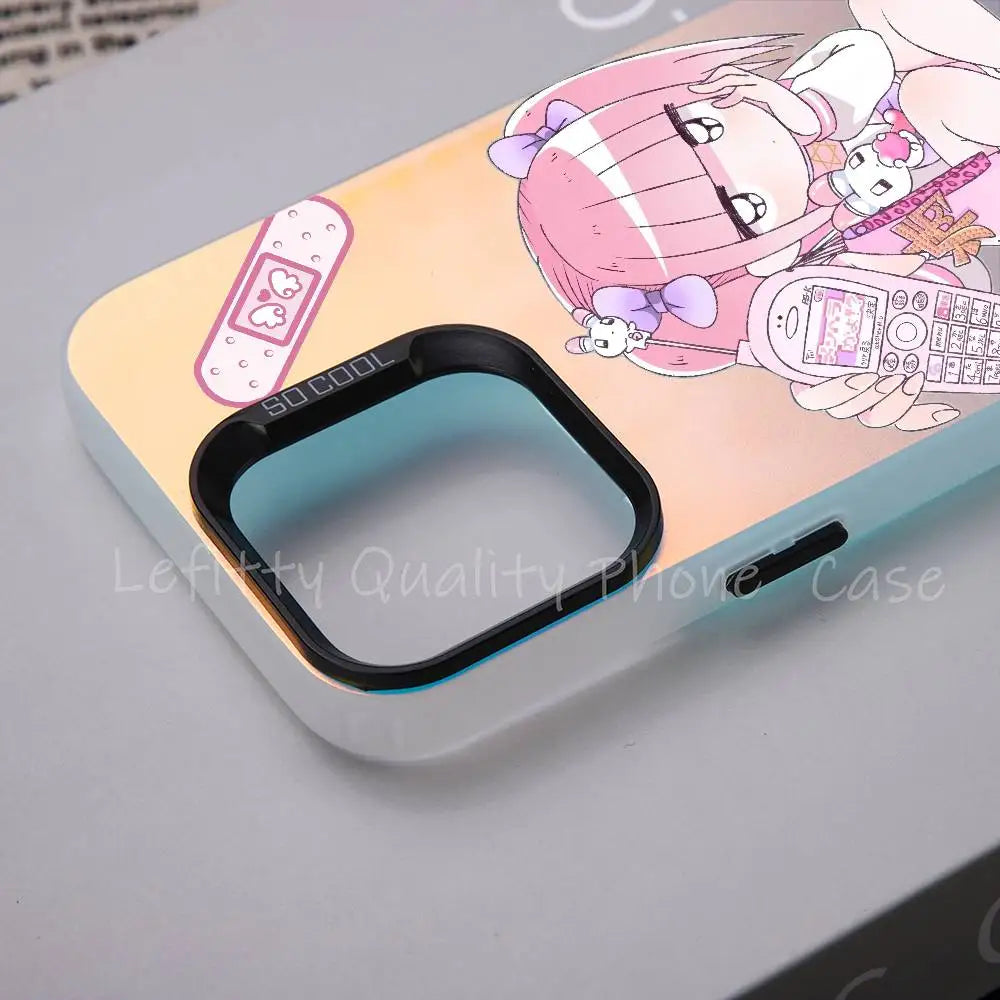 M-Menhera Chan Anime Phone Case For IPhone 16 15 14 13 12 11 Pro Max Matte Aurora Multicolor Laser Metallic Gradient Funda
