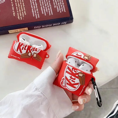 For Airpods 4 Case 2024,Kitkat Chocolate Protective Silicone Earphone Cover For Airpod 4 Case Cover For Girls Boys Funda