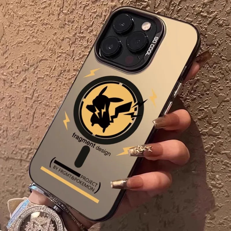 Cute POKEMONS PIKACHU Phone Case for iPhone 11 12 13 14 15 16 Pro Max 16pro 3D Cartoon relief Magsafe Magnetic Cover