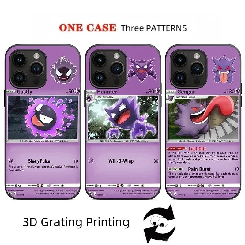 Cartoon Cute P-Pokemon Charizard Blastoise Venusaur 3D illusion Phone Case For iPhone 16 15 14 13 12 11 17 Pro Max 16 Plus Cover