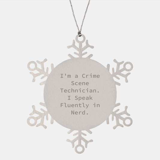 Crime Scene Technician Gifts, Funny Snowflake Ornament, Gifts from Men to Crime Scene Technician, Unique Christmas Unique Gifts - Image 1