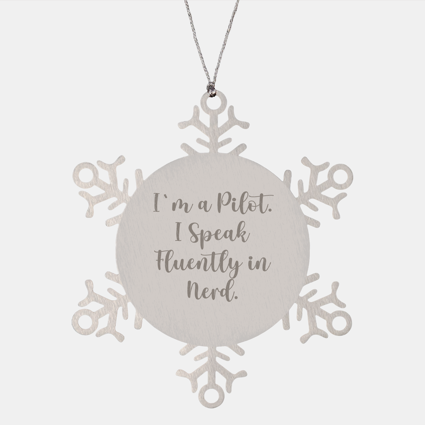 Pilot Gifts, Funny Snowflake Ornament - 'I'm A Pilot. I Speak Fluently In genius.' - Christmas Unique Gifts from Family to Friends - Image 1
