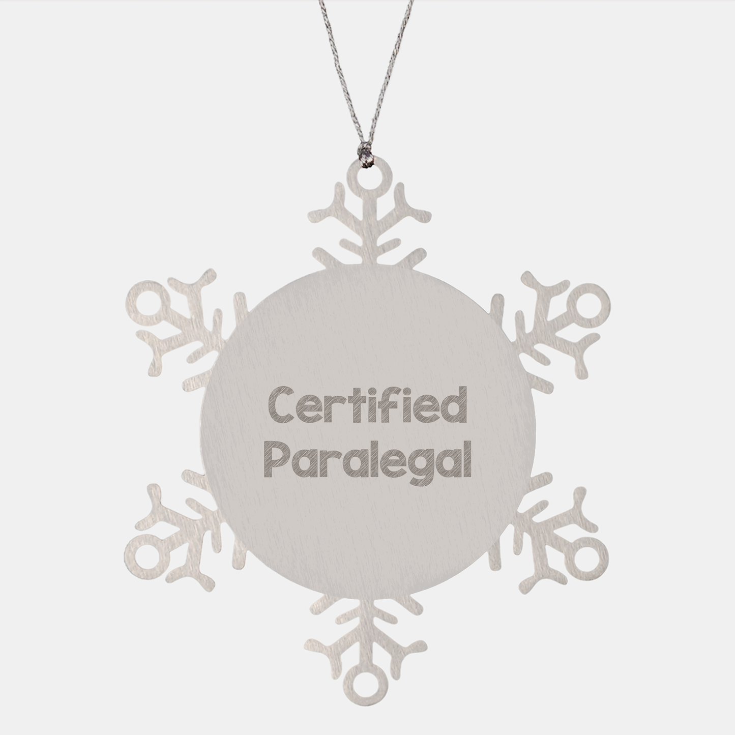 Funny Certified Paralegal Snowflake Ornament Christmas Unique Gift from Friends or Family - Image 1
