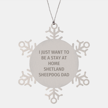 Funny Shetland Sheepdog Dad Snowflake Ornament Gifts from Family for Christmas - Image 1