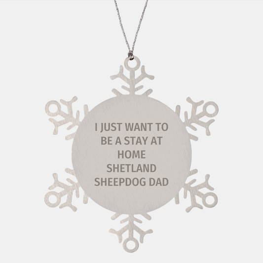 Funny Shetland Sheepdog Dad Snowflake Ornament Gifts from Family for Christmas - Image 1