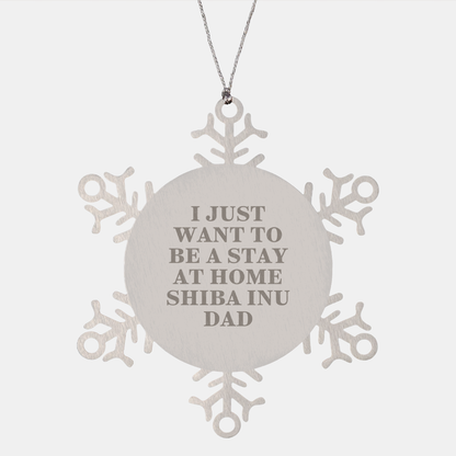 Shiba Inu Dog Gifts, Funny Snowflake Ornament for Stay at Home Shiba Inu Dad, Gifts from Friends and Family, Unique Christmas Memorable Present Ideas - Image 1