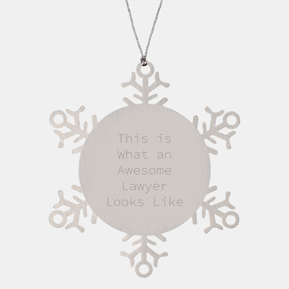 Awesome Lawyer Snowflake Ornament Gifts for Him - This Is What an Inspiring Lawyer Looks Like - Unique Lawyer Christmas Unique Gifts for Law Firm Associates, Partners, and More - Image 1