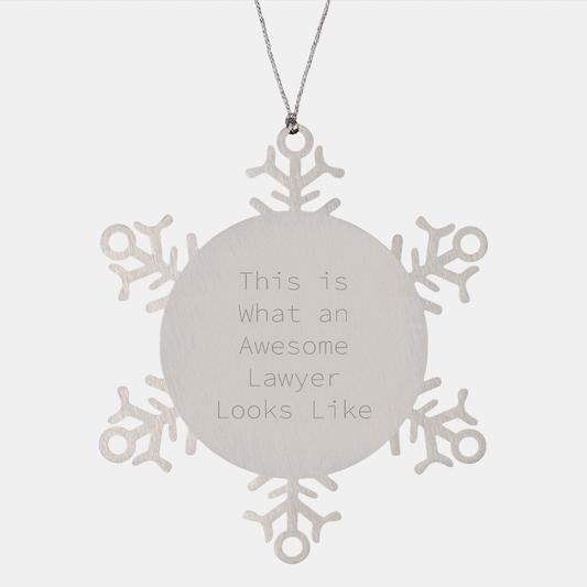 Awesome Lawyer Snowflake Ornament Gifts for Him - This Is What an Inspiring Lawyer Looks Like - Unique Lawyer Christmas Unique Gifts for Law Firm Associates, Partners, and More - Image 1