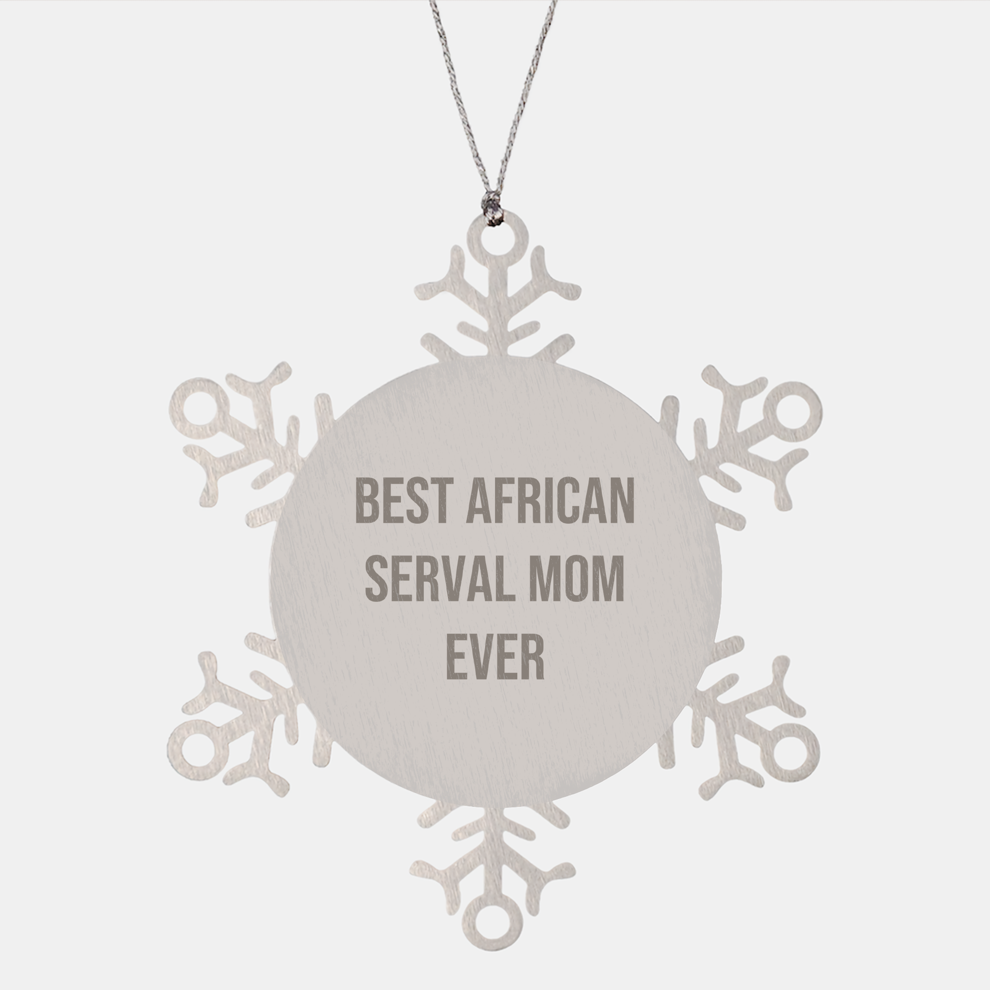 African Serval Cat Mom Gifts: Cute Snowflake Ornaments for African Serval Cat Lovers, Inspirational Christmas Unique Gifts for Friends, Unique Gifts from Mom for Christmas - Image 1