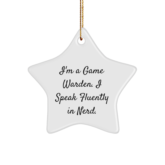 Game Warden Funny Gifts from Friends for Men Christmas Unique Star Ornament - Image 1