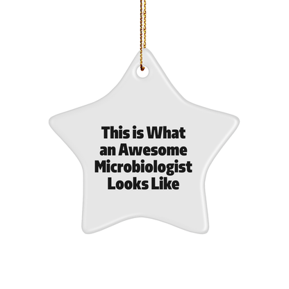 Funny Microbiologist Gifts for Men or Women, Star Ornament Quote, Christmas Unique Gifts from Friends or Family - Image 1