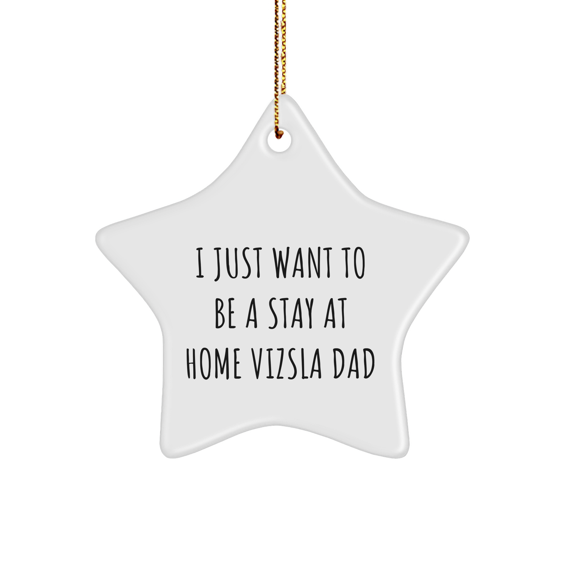 Vizsla Dog Dads' Christmas Wish, 'I Just Want To Be A Stay At Home Vizsla Dad', Star Ornament Gifts from Family for Men - Image 1