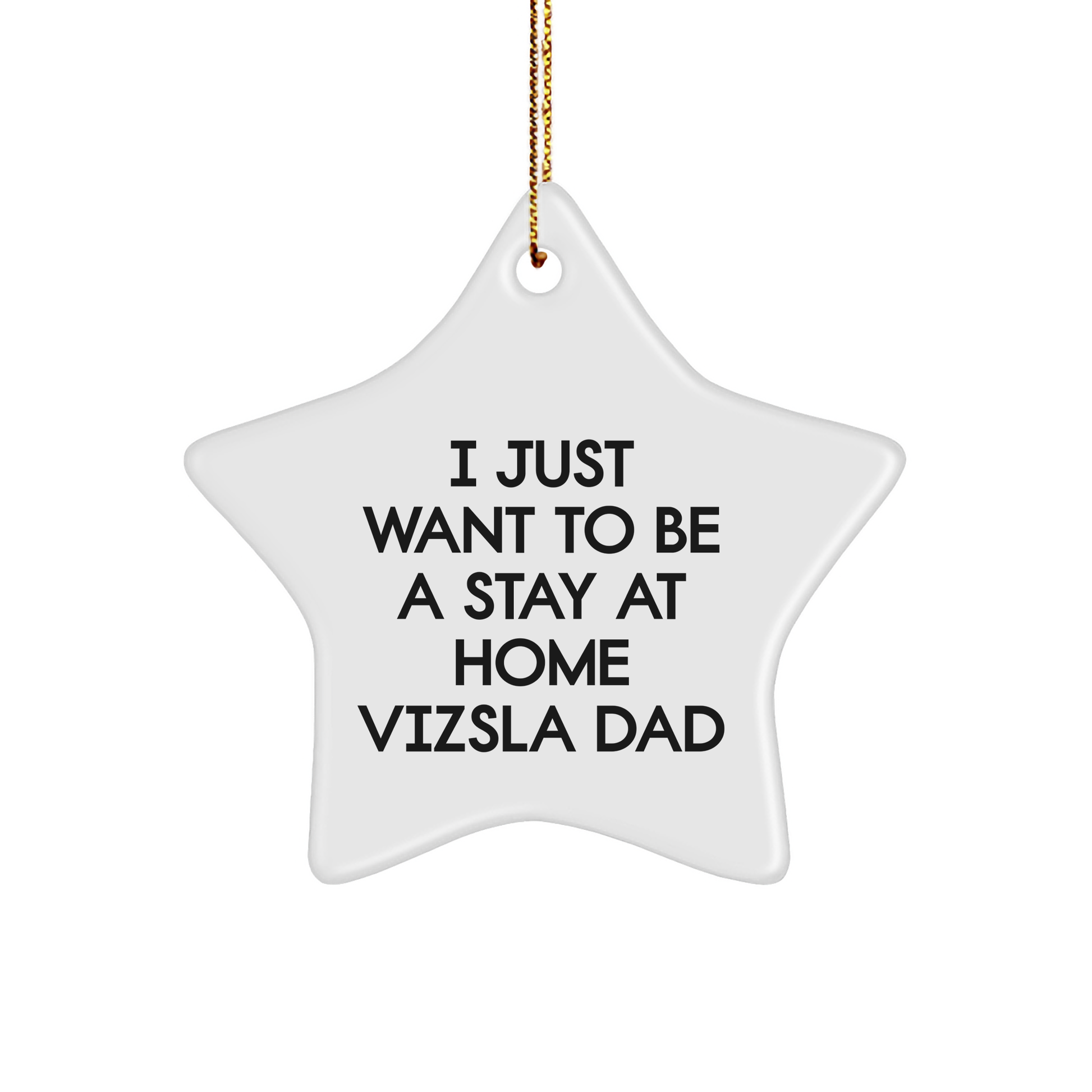 Vizsla Dog Dad's Funny Star Ornament Gifts from Men to Friends at Christmas - Image 1