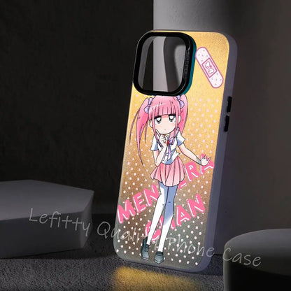 M-Menhera Chan Anime Phone Case For IPhone 16 15 14 13 12 11 Pro Max Matte Aurora Multicolor Laser Metallic Gradient Funda