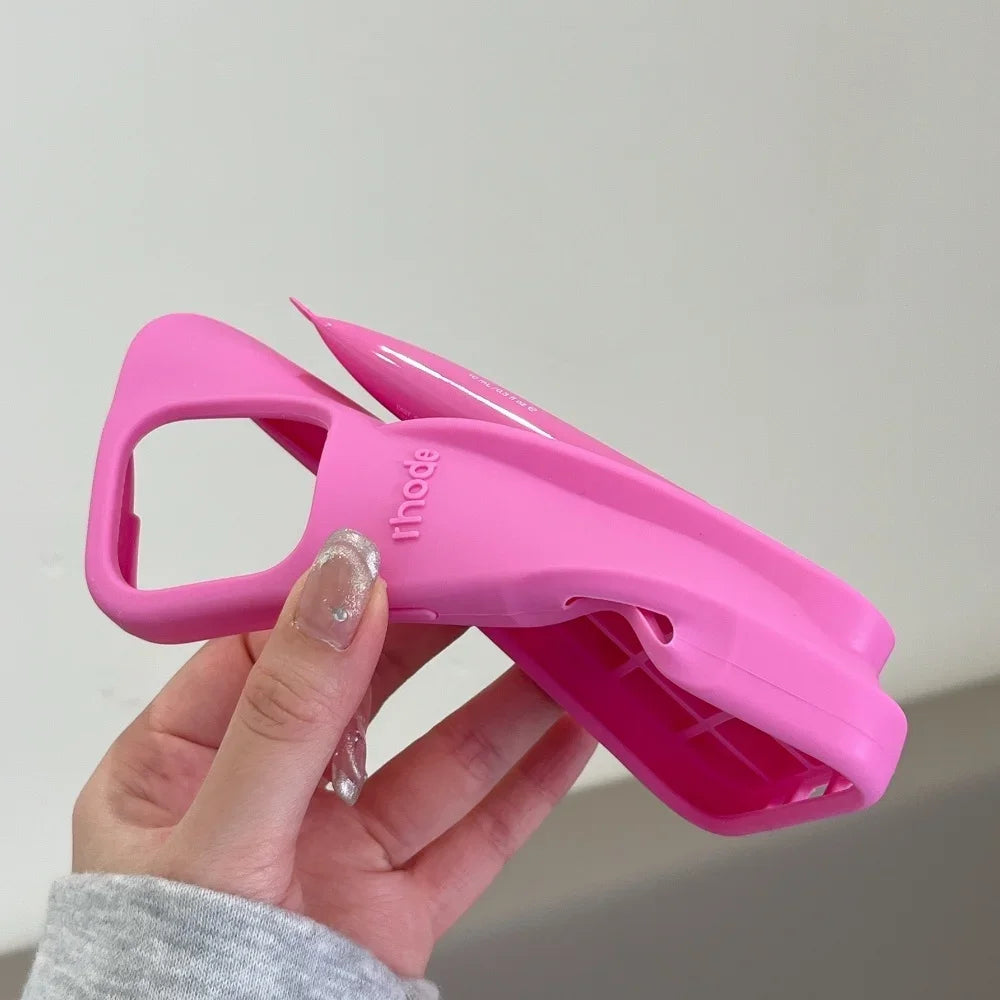 Autumn Edition New Rhode DIY Lipstick Lip Holder Soft Silicone Case For IPhone 16 15 14 13 12 11 Pro Max Plus Phone Stand Cover