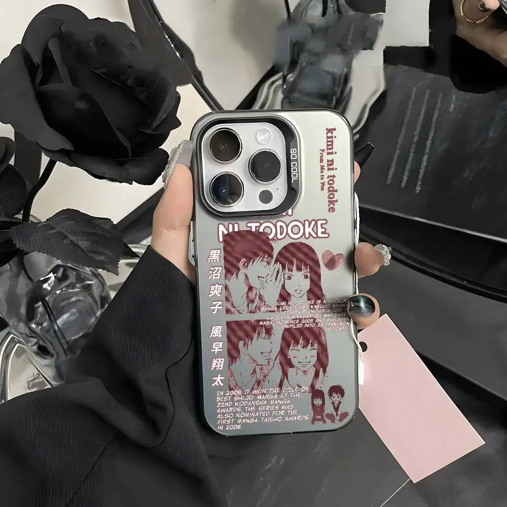 K-Kimi Ni T-Todoke Anime Phone Case For IPhone 16 15 14 13 12 11 Pro Max Black Purple Matte Laser Metallic Aurora Funda