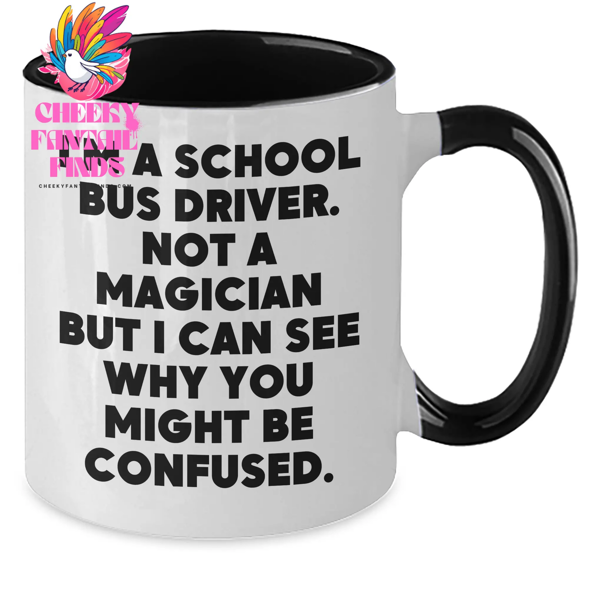 School Bus Driver Humor Gifts, Funny Mugs for Dad, I'm Not a Magician but... Two Tone Coffee Mug, Father's Day Unique Gifts from Family - Additional