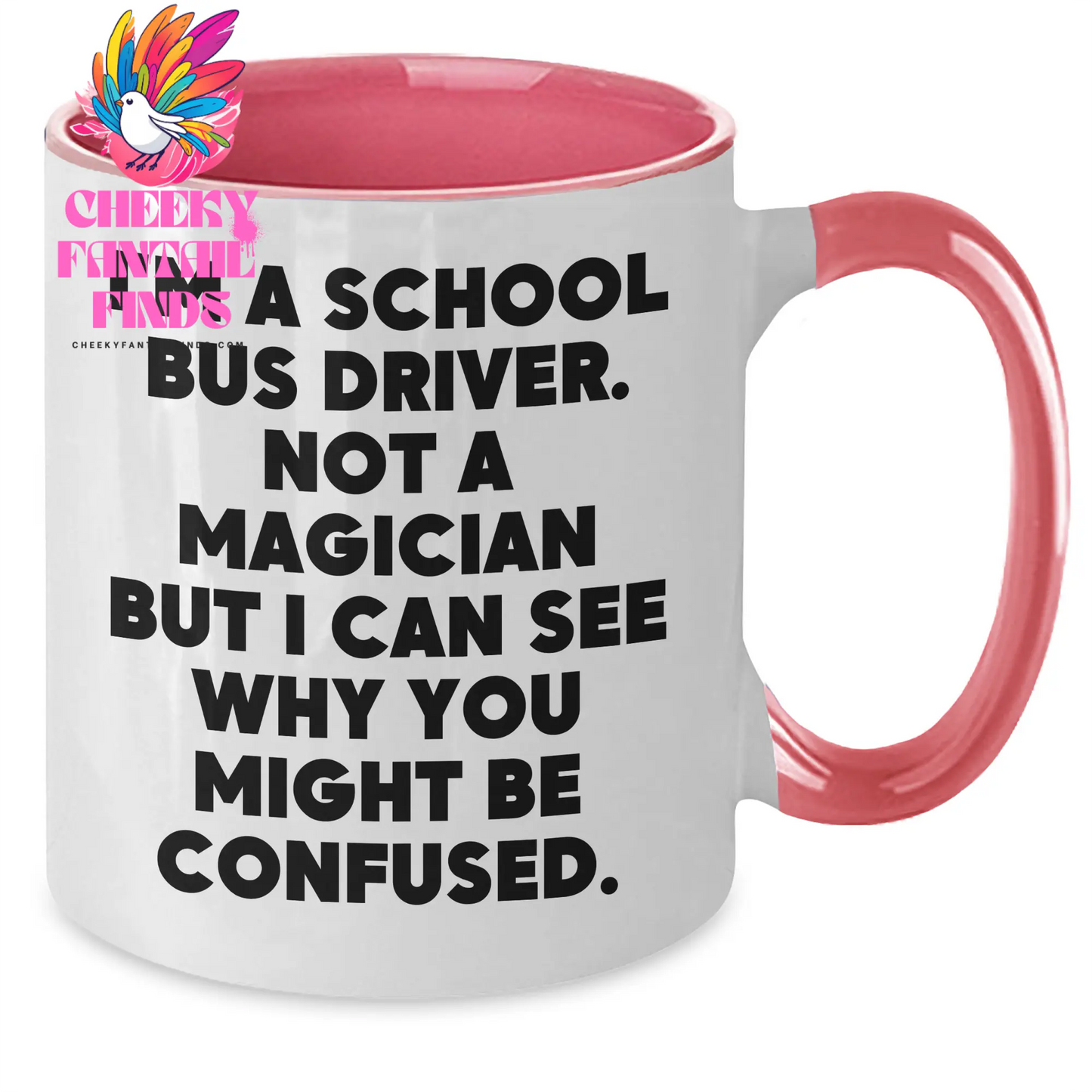 School Bus Driver Humor Gifts, Funny Mugs for Dad, I'm Not a Magician but... Two Tone Coffee Mug, Father's Day Unique Gifts from Family - Additional