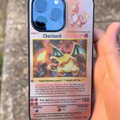 Cartoon Cute P-Pokemon Charizard Blastoise Venusaur 3D illusion Phone Case For iPhone 16 15 14 13 12 11 17 Pro Max 16 Plus Cover