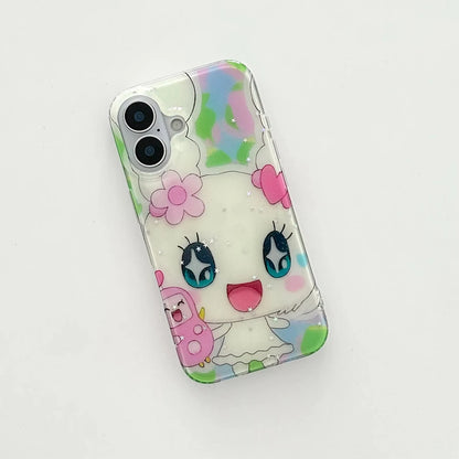 Fashion Ins Korean Kawaii Cartoon Phone Case For iPhone 16 Pro Max 15 14 Plus 13 12 Pro 11  Shockproof Silicone Clear Back Cover