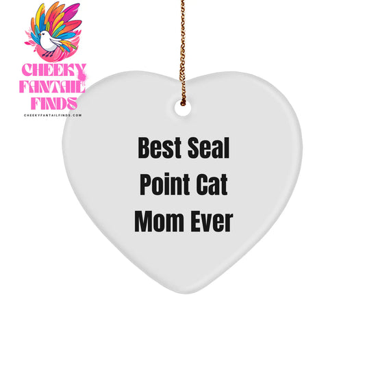 Seal Point Cat Mom Seal Point Cat Heart Ornament Gifts from Family Friends Christmas Unique - Image 1