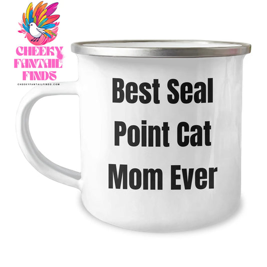 Seal Point Cat Mom Seal Point Cat Lover Gifts Seal Point Cat Enthusiast Camping Mug for Father's Day Unique Gifts from Mom to Seal Point Cat Dad with Quote Best Seal Point Cat Mom Ever - Image 1