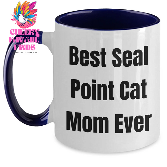 Seal Point Cat Mom's Best Gift for Father's Day Two Tone Coffee Mug, Funny Quote - Gifts from Mom to Dad - Main
