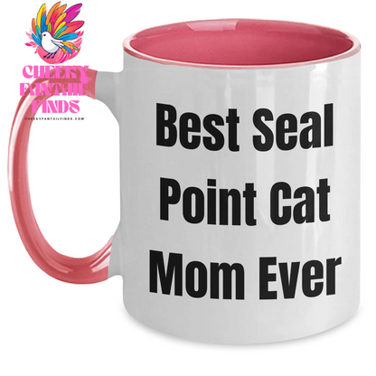 Seal Point Cat Mom's Best Gift for Father's Day Two Tone Coffee Mug, Funny Quote - Gifts from Mom to Dad - Main