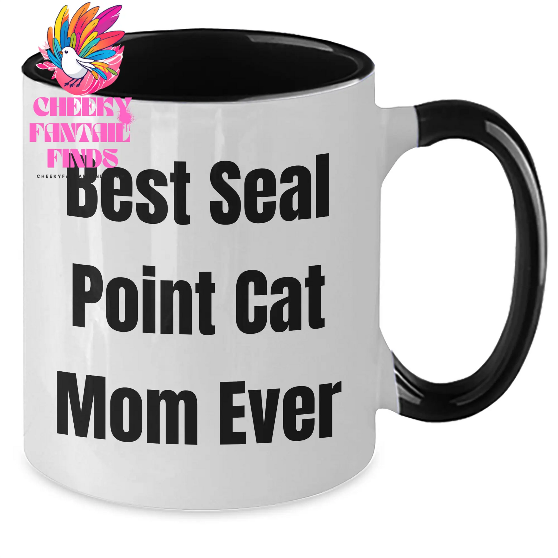 Seal Point Cat Mom's Best Gift for Father's Day Two Tone Coffee Mug, Funny Quote - Gifts from Mom to Dad - Additional