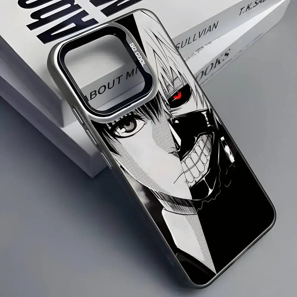 Anime Tokyo C-Choul Phone Case For iPhone 16 15 14 13 12 11 Pro Max Grey Black Phone Covers Matte Laser Metallic Aurora Funda