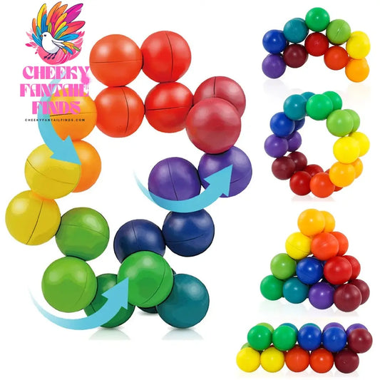 Sensory Fidget Toys DIY 3D Rotating Educational Balls Stress Anxiety Relief ADHD Cool Desk Toy Calm Down Travel Airplane Toys Cheeky Fantail Finds