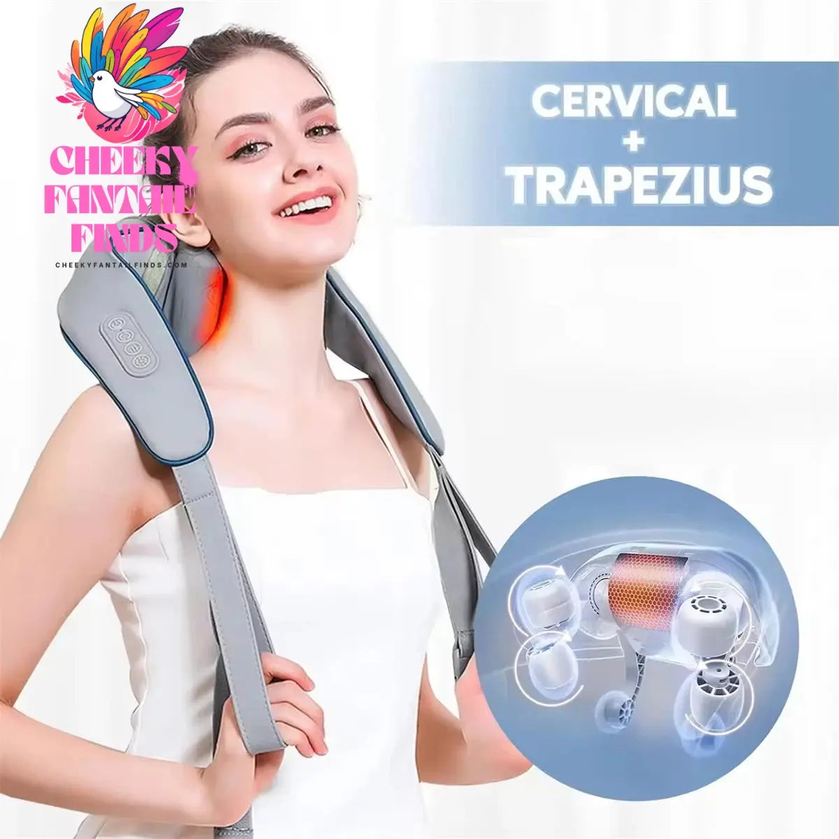 Shiatsu Neck And Back Massager With Soothing Heat Wireless Electric Deep Tissue 5D Kneading Massage Pillow Shoulder Leg Body Cheeky Fantail Finds