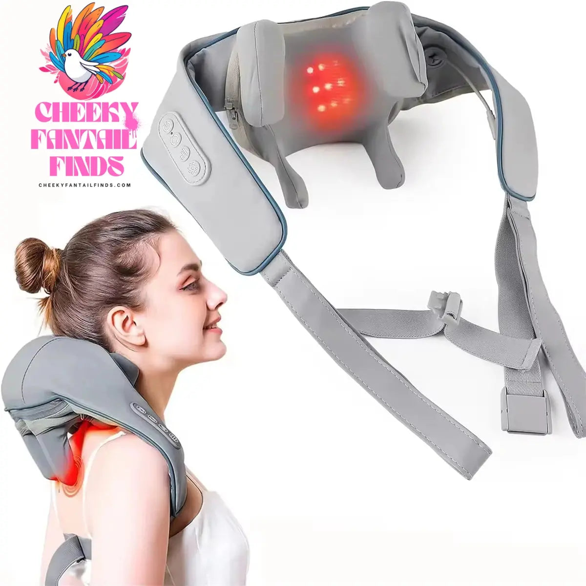 Shiatsu Neck And Back Massager With Soothing Heat Wireless Electric Deep Tissue 5D Kneading Massage Pillow Shoulder Leg Body Cheeky Fantail Finds