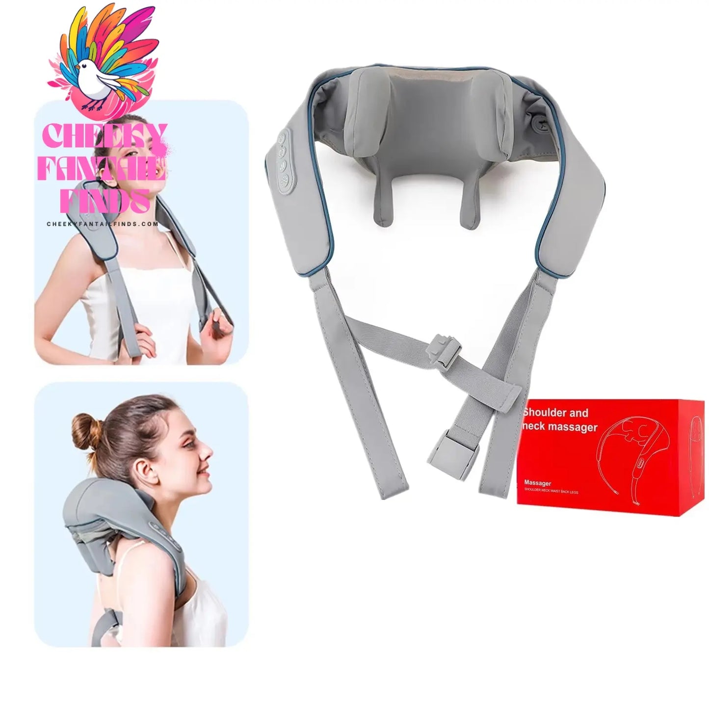 Shiatsu Neck And Back Massager With Soothing Heat Wireless Electric Deep Tissue 5D Kneading Massage Pillow Shoulder Leg Body Cheeky Fantail Finds