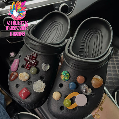 Shoe Buckle Cross Rough Stone Accessories Cheeky Fantail Finds