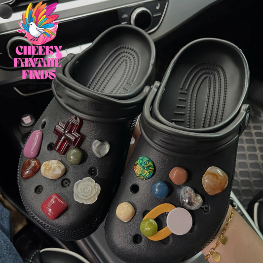 Shoe Buckle Cross Rough Stone Accessories Cheeky Fantail Finds