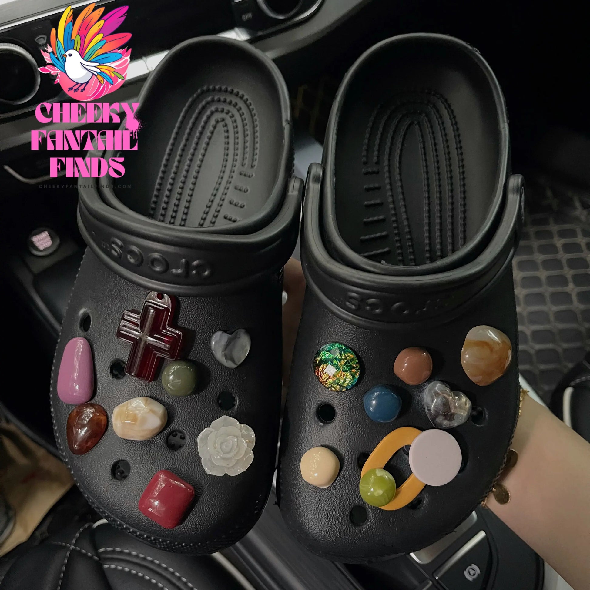 Shoe Buckle Cross Rough Stone Accessories Cheeky Fantail Finds