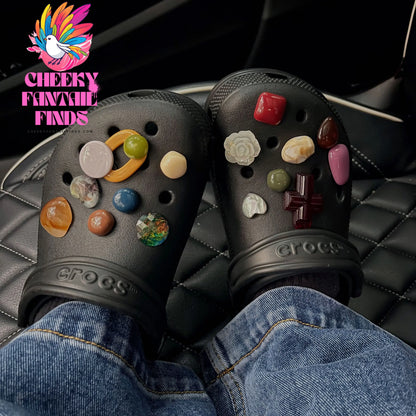 Shoe Buckle Cross Rough Stone Accessories Cheeky Fantail Finds