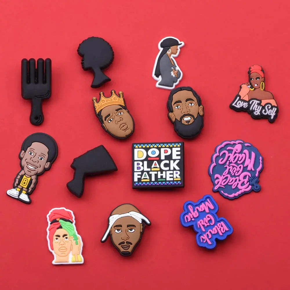 Shoe Charms Black Lives Matter PVC Cartoon Portraits Shoe Accessories for boys girls adults gifts Cheeky Fantail Finds