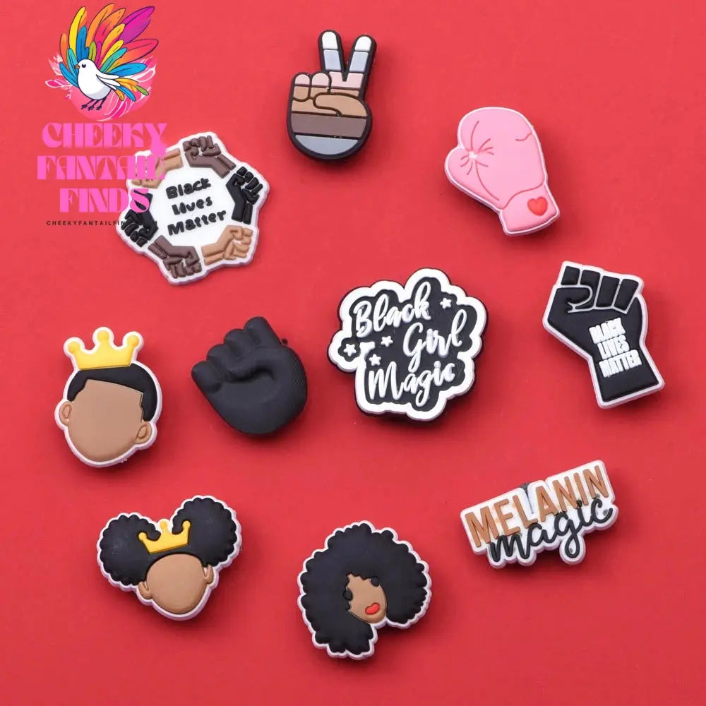Shoe Charms Black Lives Matter PVC Cartoon Portraits Shoe Accessories for boys girls adults gifts Cheeky Fantail Finds