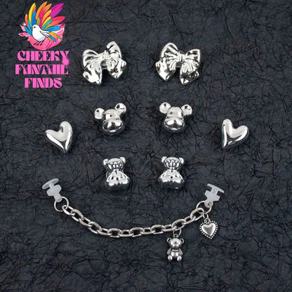 Shoe Charms DIY Acrylic Butterfly Cartoon Bear Decoration Buckle for Hole Shoe Charm Accessories Kids Party Girls Gift Cheeky Fantail Finds