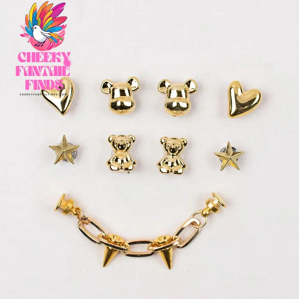 Shoe Charms DIY Acrylic Butterfly Cartoon Bear Decoration Buckle for Hole Shoe Charm Accessories Kids Party Girls Gift Cheeky Fantail Finds