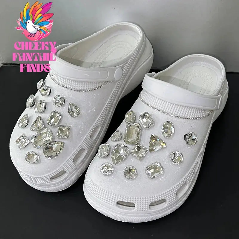Shoe Charms DIY Crystal Rhinestone Detachable Decoration Buckle Shoe Charm Accessories Kids Party Girls Gift Cheeky Fantail Finds