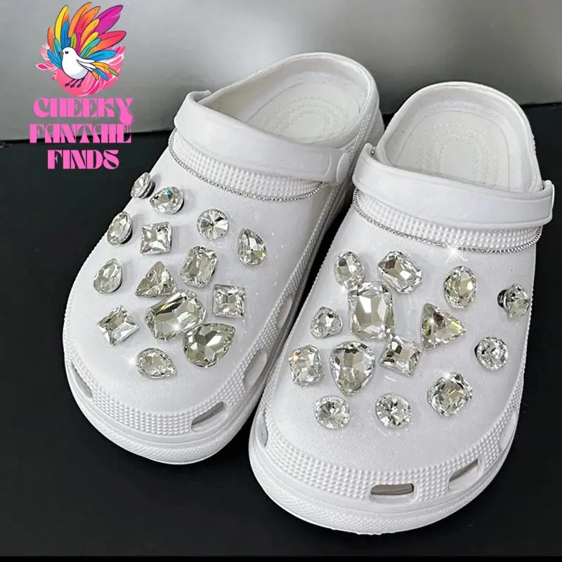 Shoe Charms DIY Crystal Rhinestone Detachable Decoration Buckle Shoe Charm Accessories Kids Party Girls Gift Cheeky Fantail Finds
