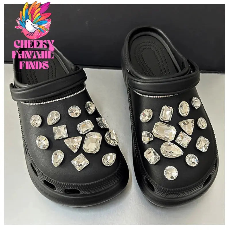 Shoe Charms DIY Crystal Rhinestone Detachable Decoration Buckle Shoe Charm Accessories Kids Party Girls Gift Cheeky Fantail Finds