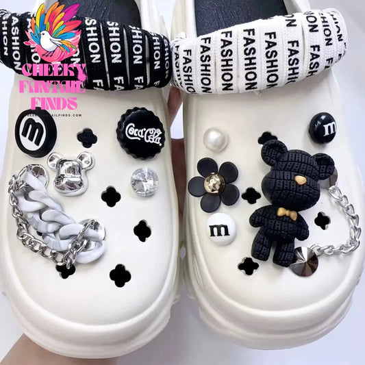 Shoe Charms DIY Cute 3D Bear Chain Detachable Decoration Buckle for Hole Shoe Charm Accessories Kids Party Girls Gift Cheeky Fantail Finds